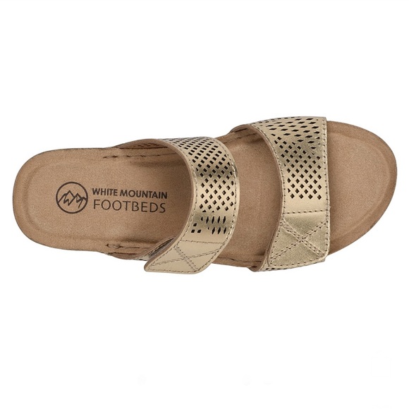 NWT Still in box womens White mountain gold pull on sandals size 7.5 - Picture 3 of 5
